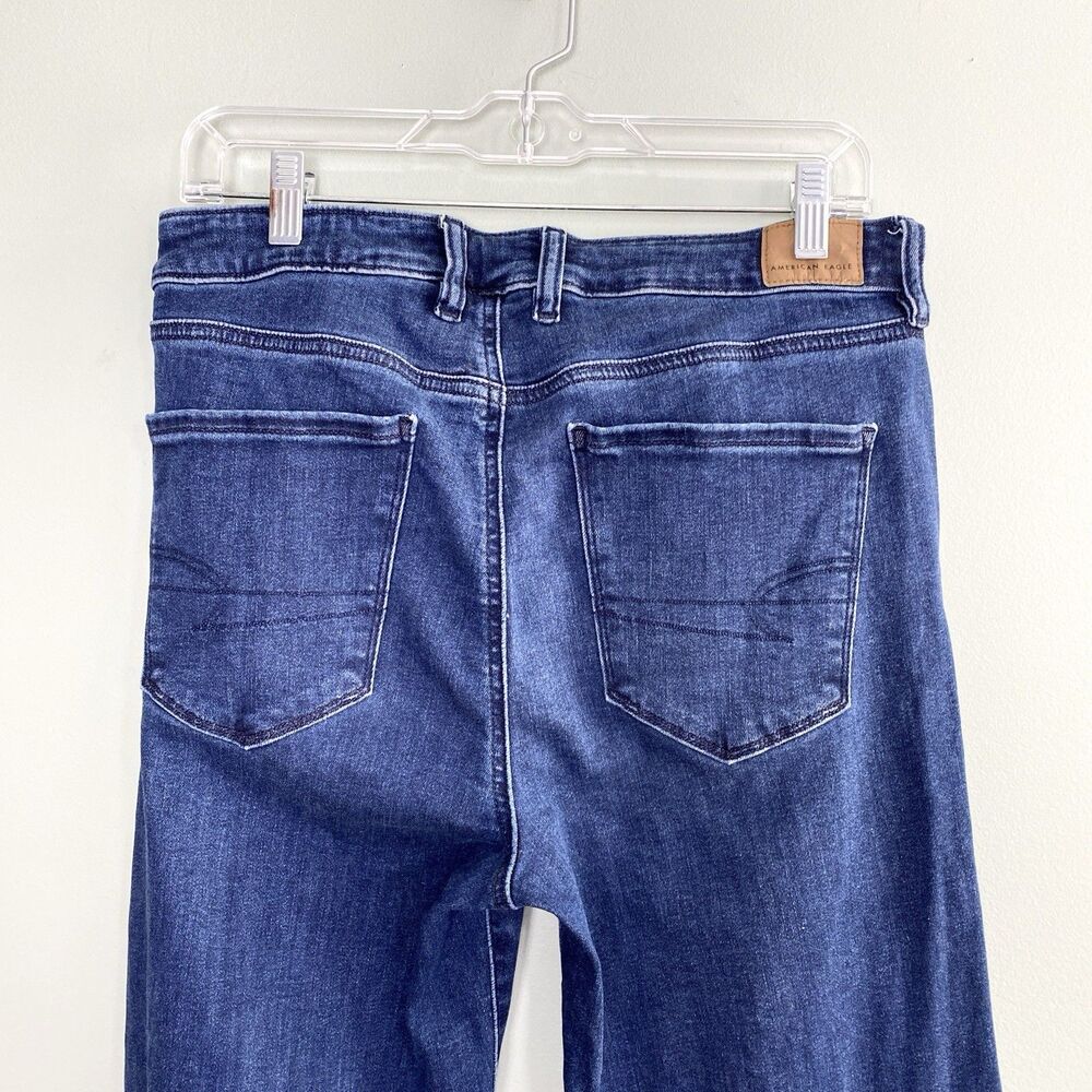 American Eagle Jeans Festival Flare Mid Rise Stretch Denim Womens 12 Blue Hippie - Picture 4 of 13